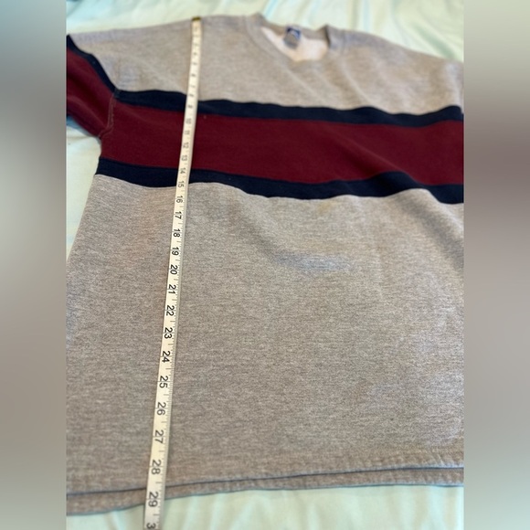 VTG 80s/90s Russell Athletic Sweatshirt Men XL Gray Colorblock Striped. - Picture 4 of 15